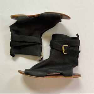 Zara Black Leather Wrap Zip Up Sandals 
EU 37 US 6.5 - 7